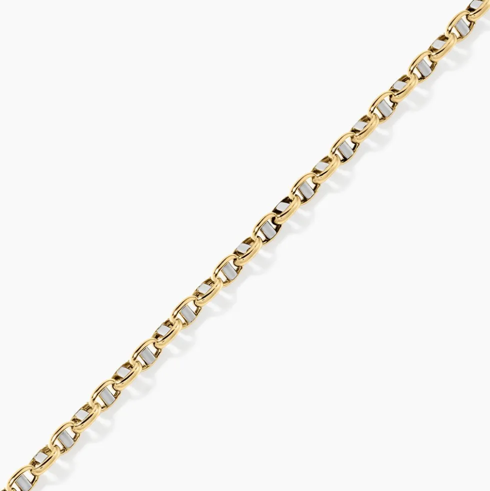 Bracelet Carlo Or Bicolore Maille Marine Ronde