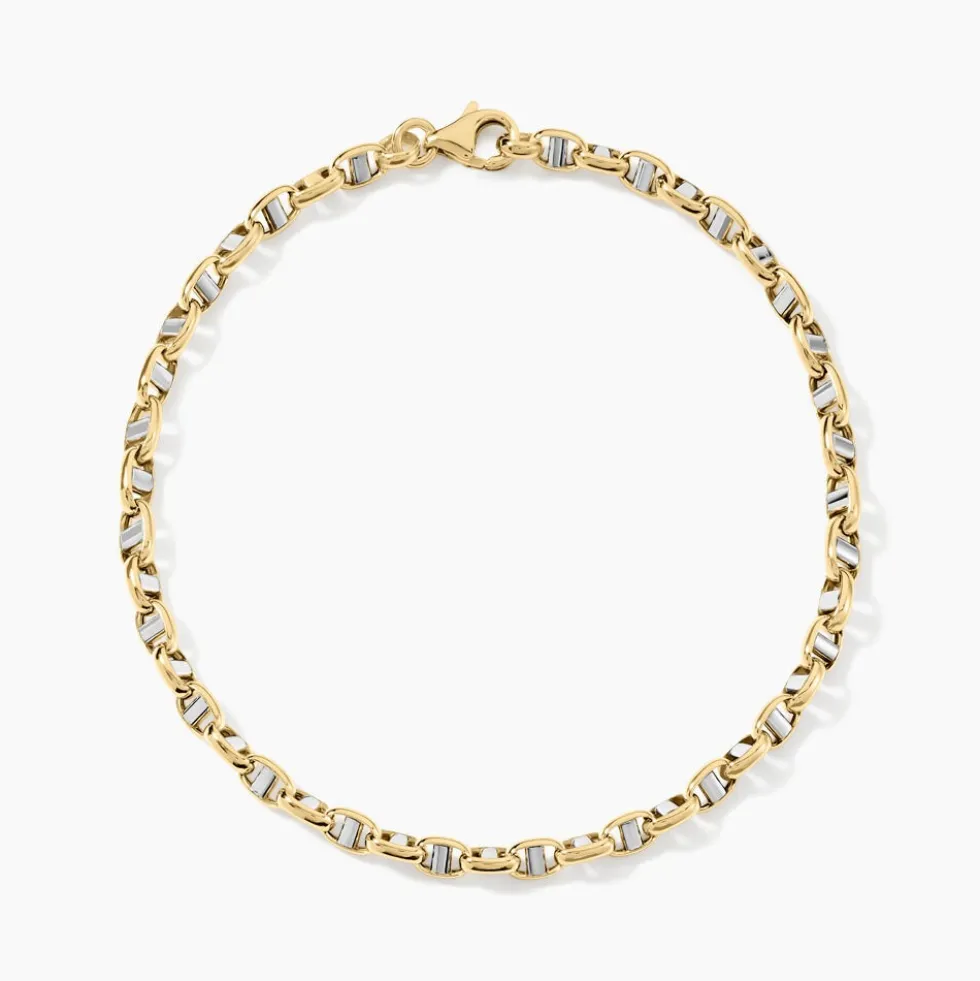 Bracelet Carlo Or Bicolore Maille Marine Ronde