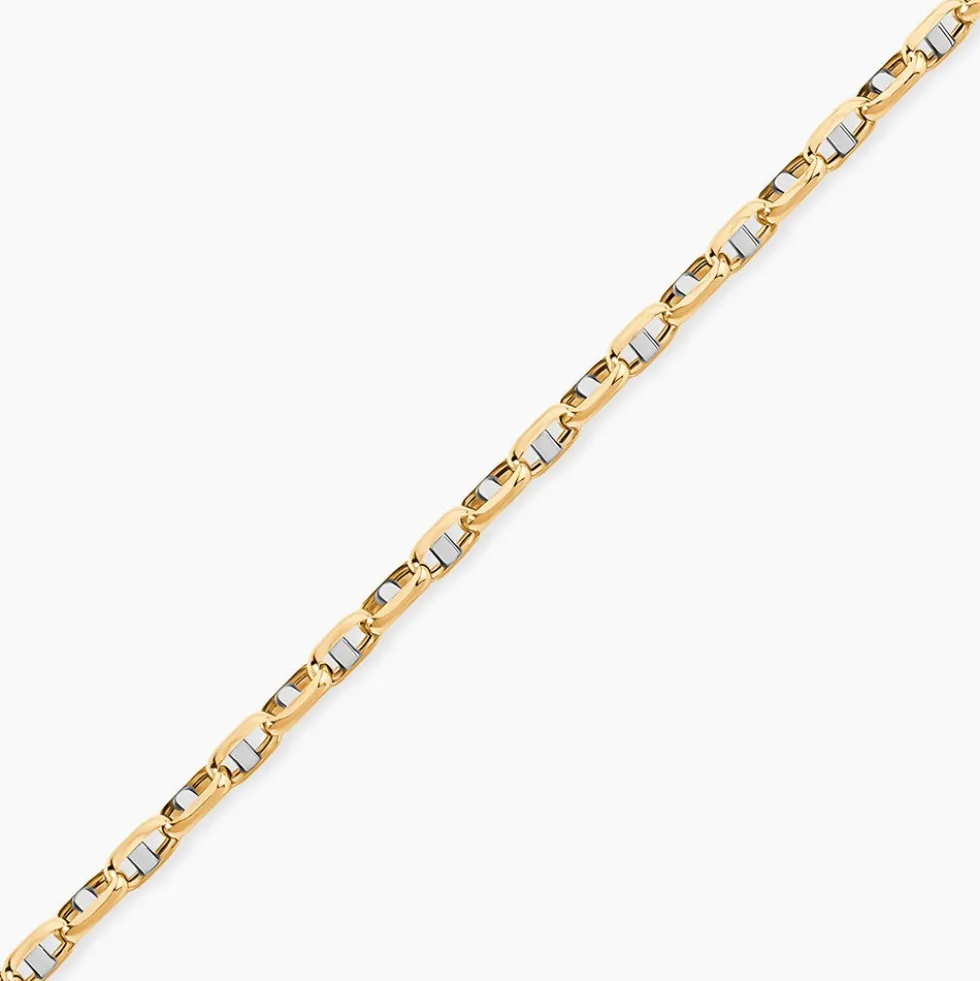 Bracelet Carlo Or Bicolore Maille Marine Ronde