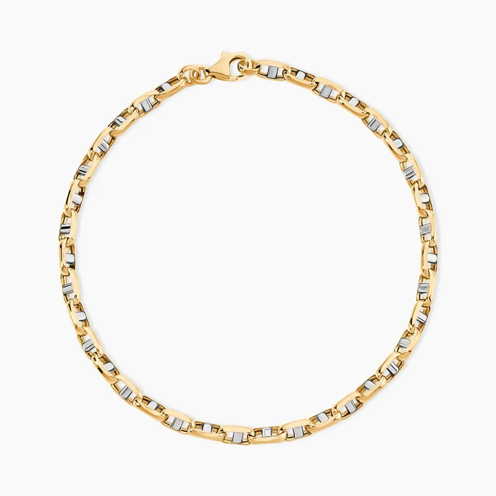 Bracelet Carlo Or Bicolore Maille Marine Ronde