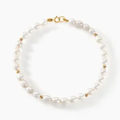 Bracelet Ciriola Or Jaune Perle De Culture