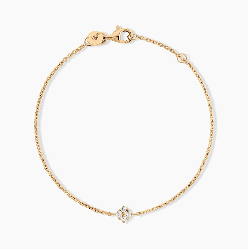 Bracelet éclat Perlé Plaqué Or Oxyde De Zirconium