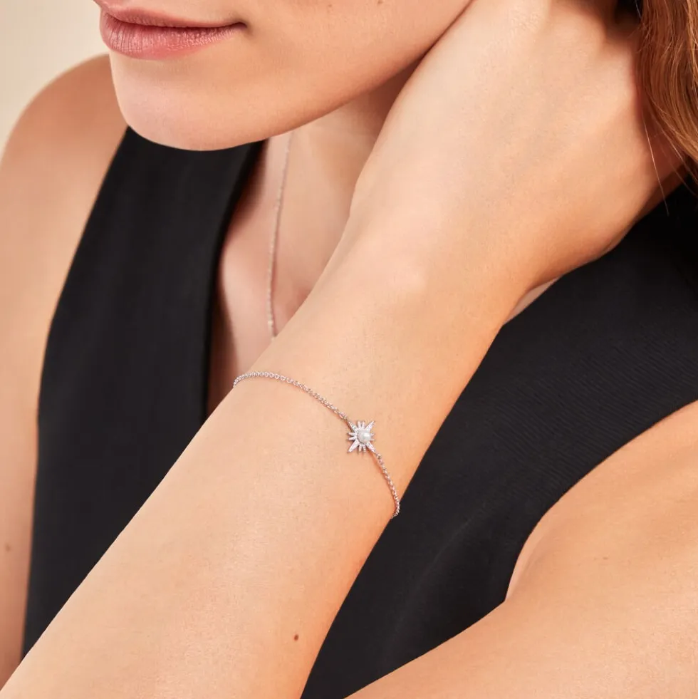 Bracelet Clementia Argent Blanc Perle De Culture Oxyde De Zirconium