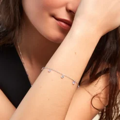 Bracelet Collie Argent Blanc Oxyde De Zirconium