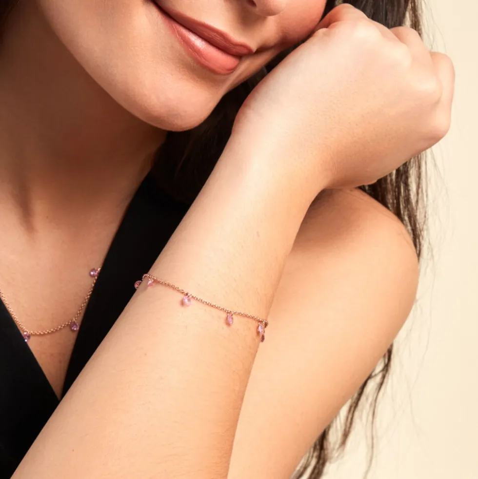 Bracelet Collie Argent Rose Oxyde De Zirconium