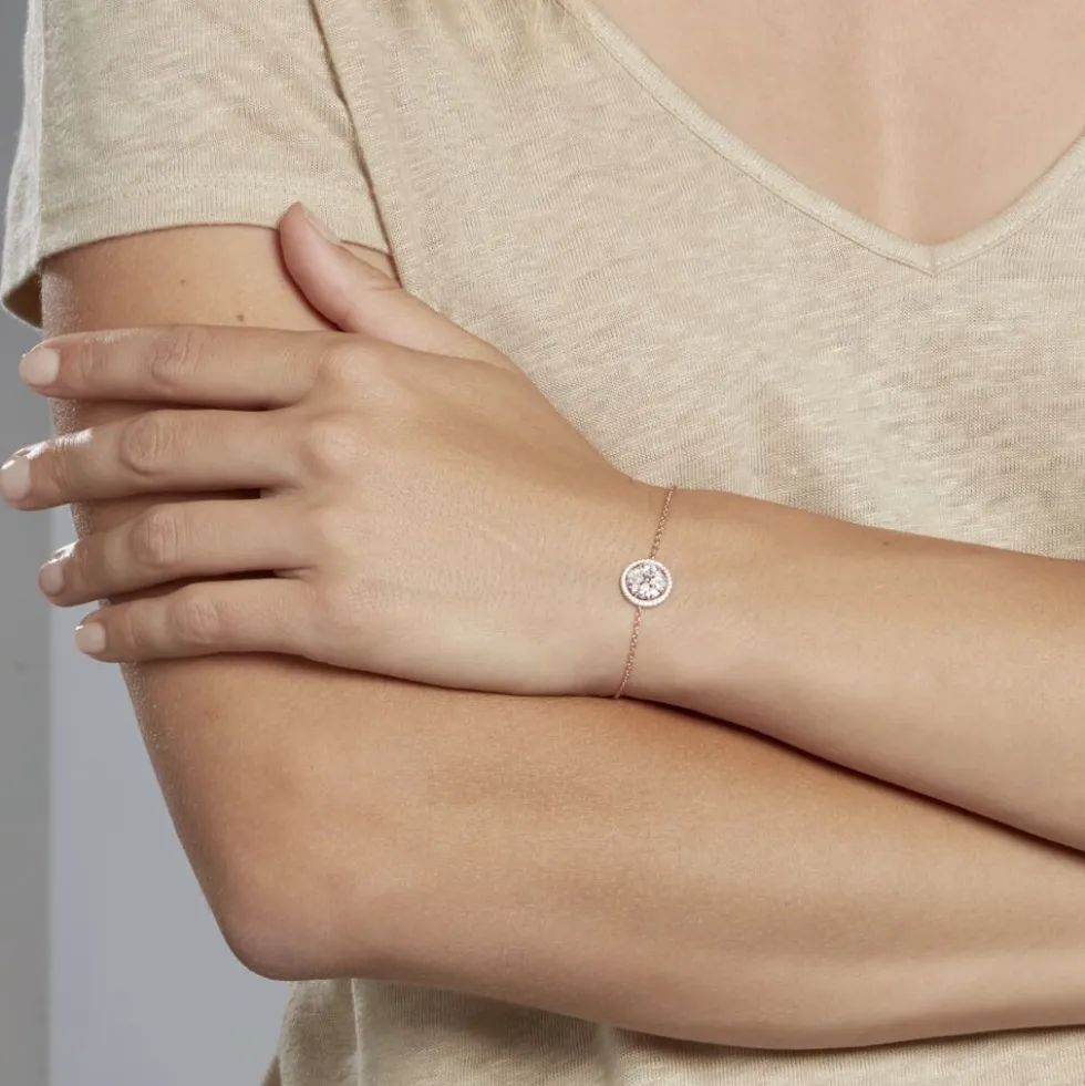 Bracelet Collin Argent Rose Oxyde De Zirconium