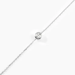 Bracelet Columbine Or Blanc Oxyde De Zirconium Blanc