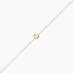 Bracelet Columbine Or Jaune Oxyde De Zirconium Blanc