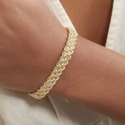 Bracelet Cordelia Maille Corde 3 Rangs Or Jaune