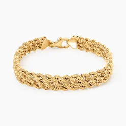 Bracelet Cordelia Maille Corde 3 Rangs Or Jaune