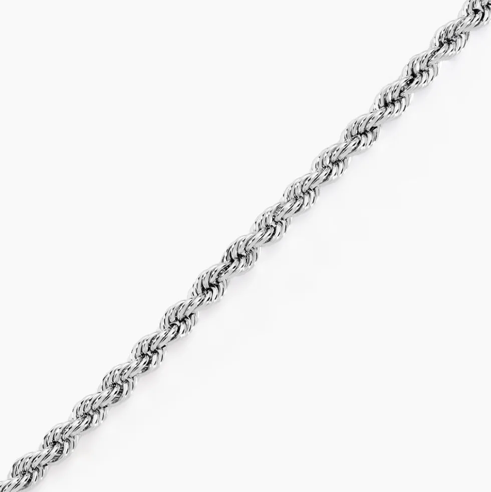 Bracelet Cordelia Maille Corde Or Blanc