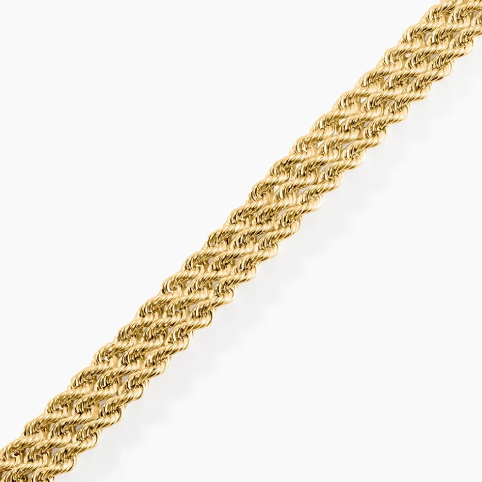 Bracelet Cordelia Maille Corde 3 Rangs Or Jaune