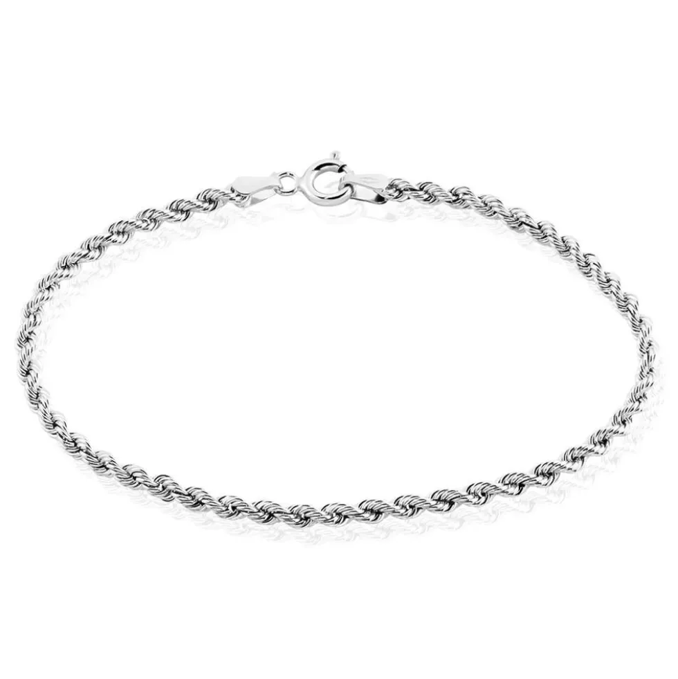 Bracelet Cordelia Maille Corde Or Blanc