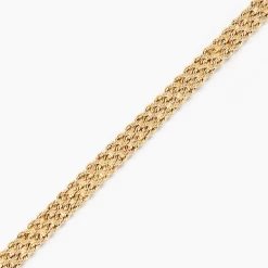 Bracelet Cordelia Maille Corde 3 Rangs Or Jaune