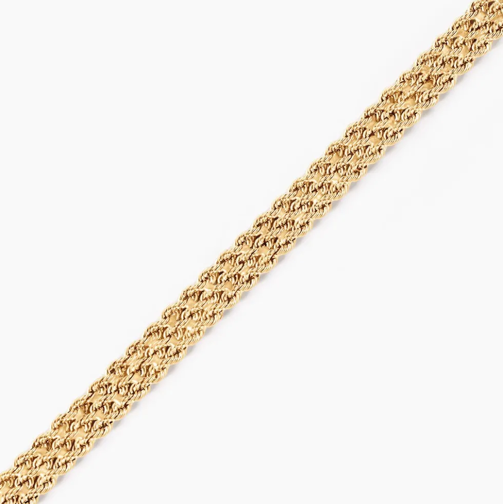 Bracelet Cordelia Maille Corde 3 Rangs Or Jaune