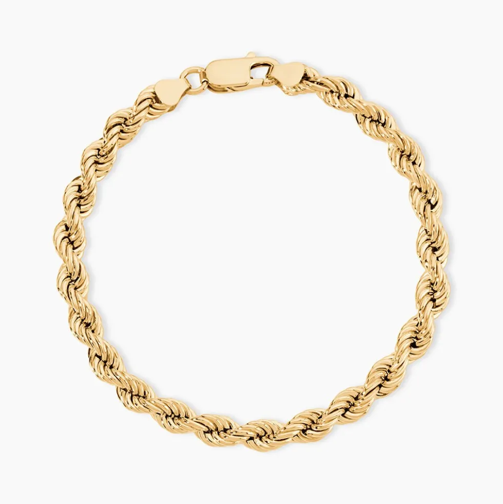 Bracelet Cordelia Maille Corde Or Jaune