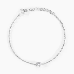Bracelet Court Argent Blanc Lylwenn Oxyde De Zirconium