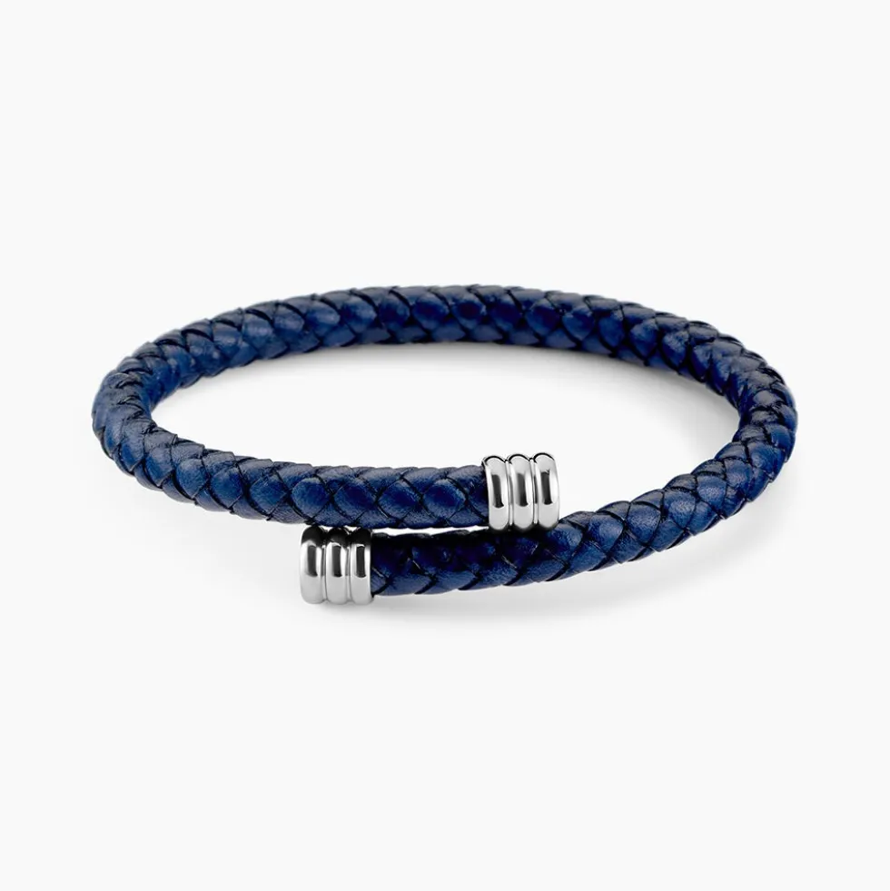 Bracelet Cuir De Vache Bleu