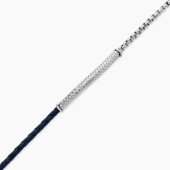Bracelet Cuir De Vache Bleu