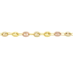 Bracelet Dami Maille Grain De Cafe Or Tricolore
