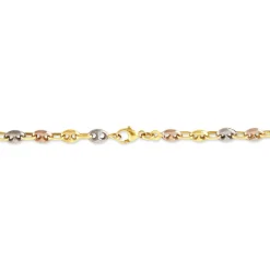 Bracelet Dami Maille Grain De Cafe Or Tricolore
