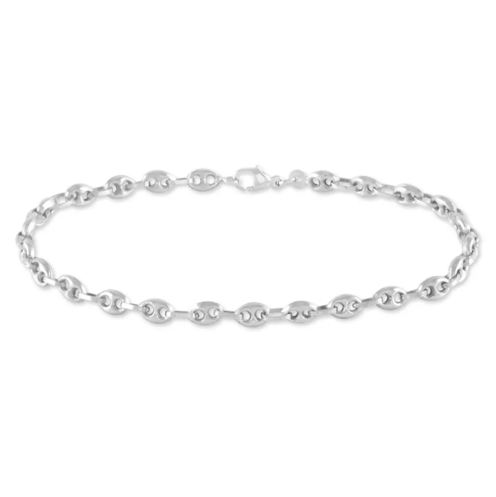 Bracelet Dami Maille Grain De Cafe Or Blanc