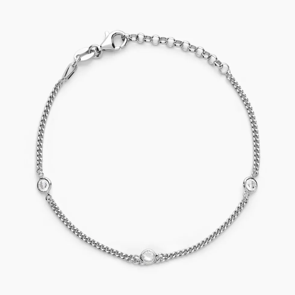 Bracelet Declaration Argent Blanc Oxyde De Zirconium