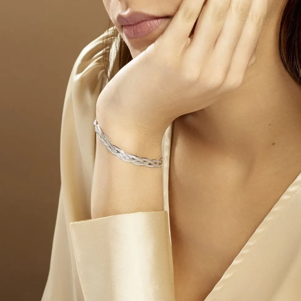 Bracelet Elae Argent Blanc