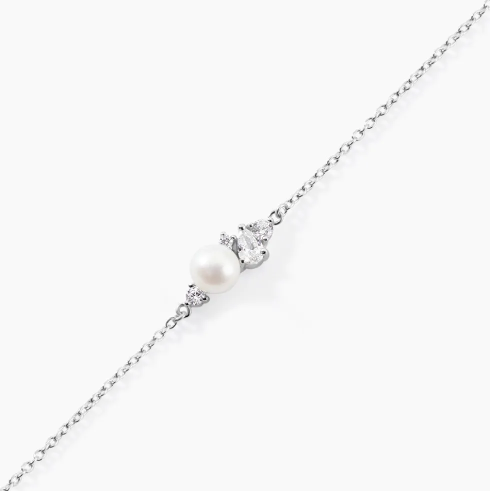 Bracelet Elea Argent Blanc Perle De Culture Oxyde De Zirconium