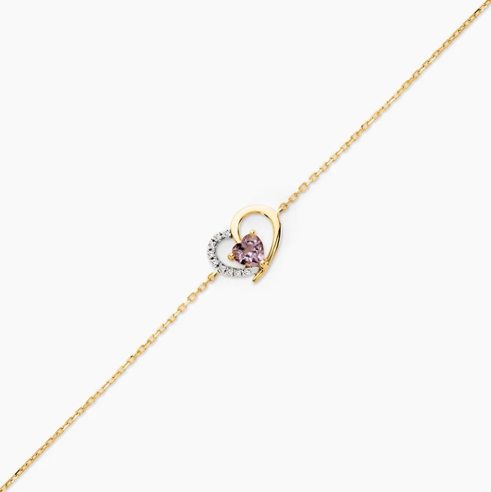 Bracelet Eliana Or Jaune Améthyste Oxyde De Zirconium
