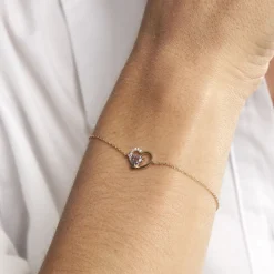 Bracelet Eliana Or Jaune Améthyste Oxyde De Zirconium