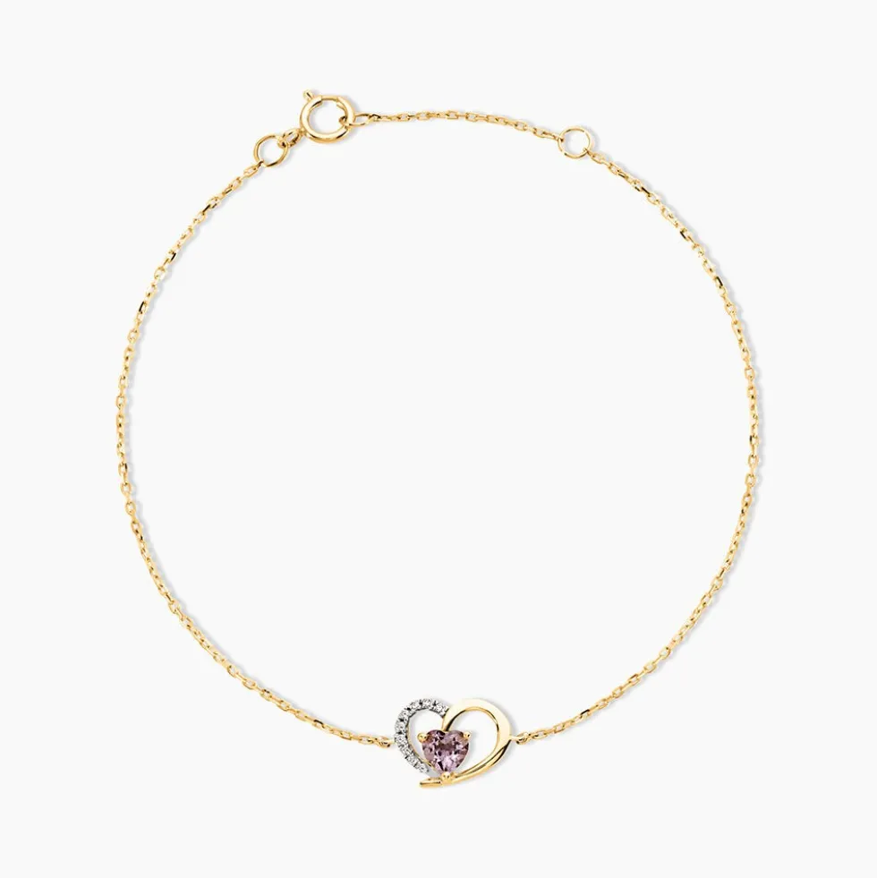 Bracelet Eliana Or Jaune Améthyste Oxyde De Zirconium