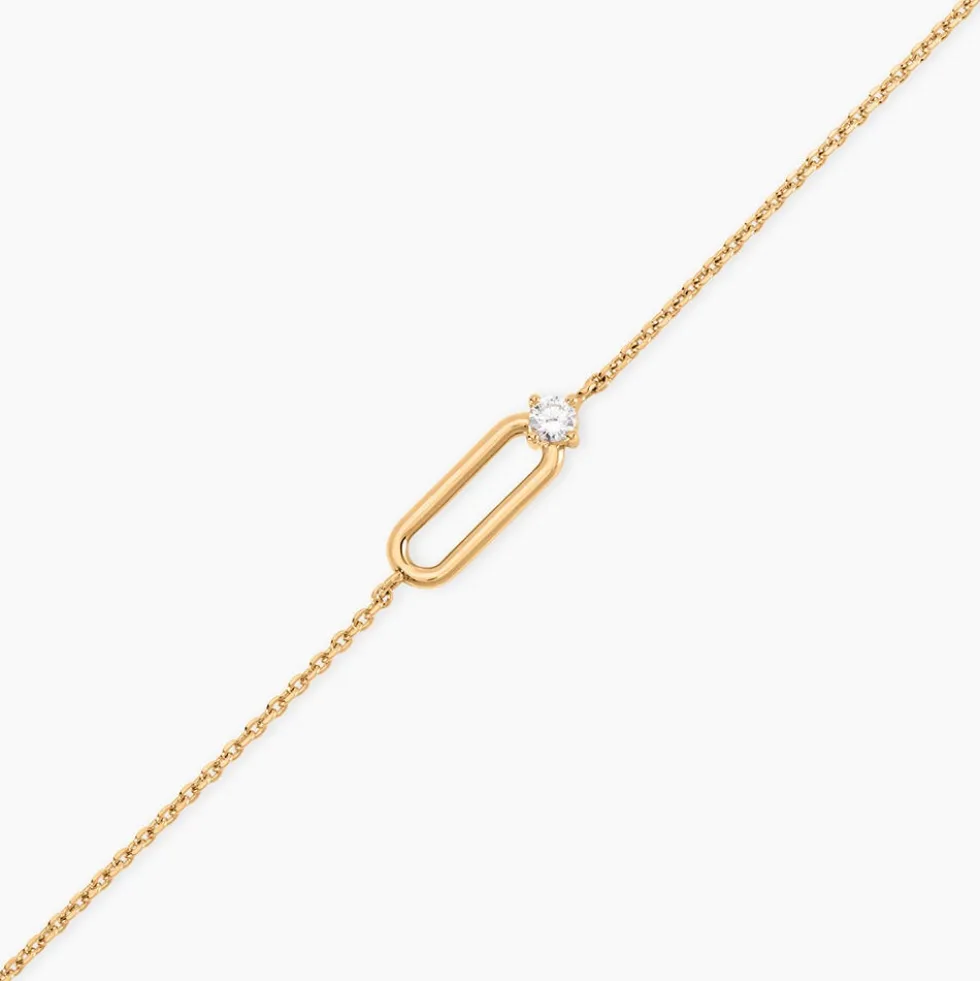 Bracelet Ellin Plaque Or Jaune Oxyde De Zirconium