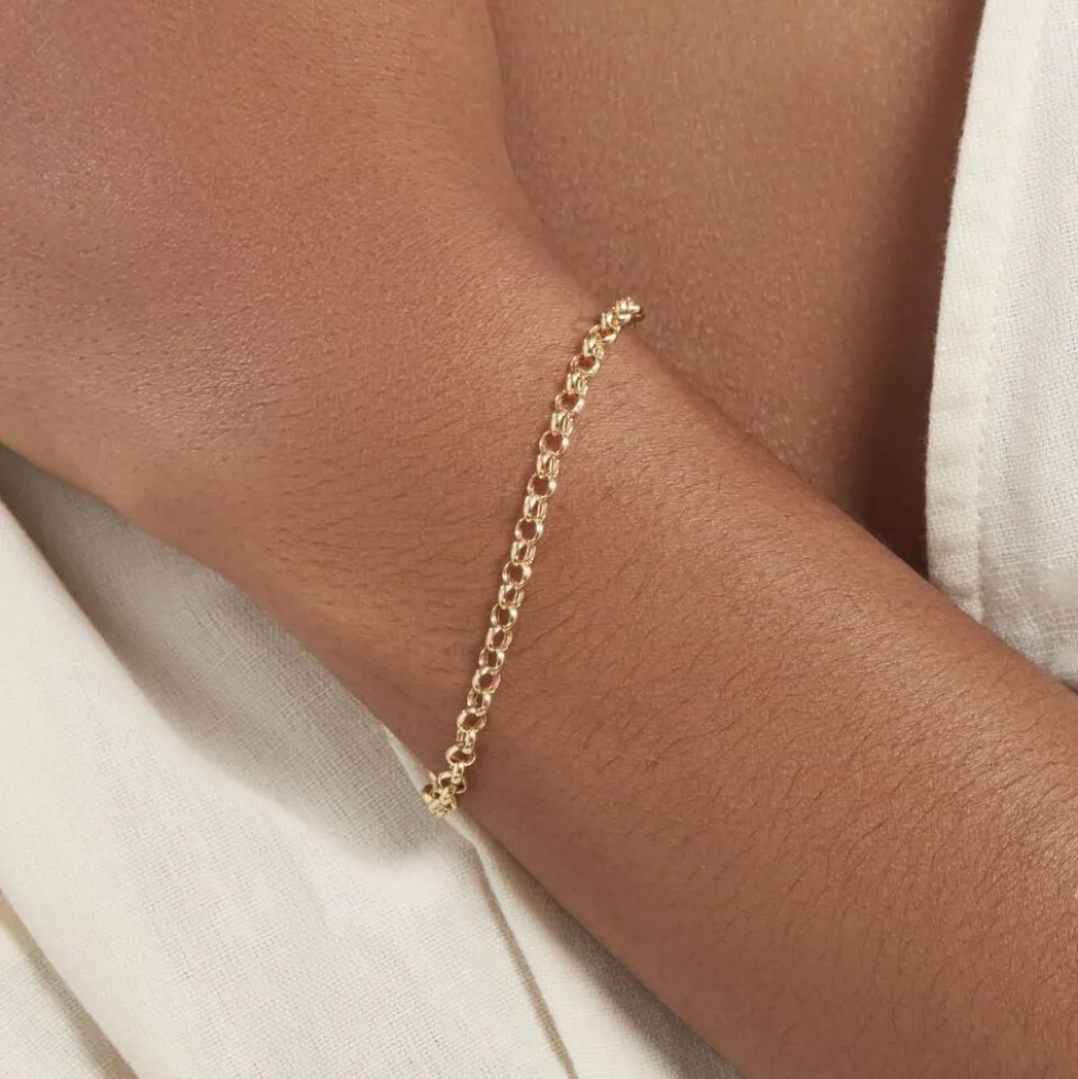 Bracelet Elviaae Maille Jaseron Or Jaune