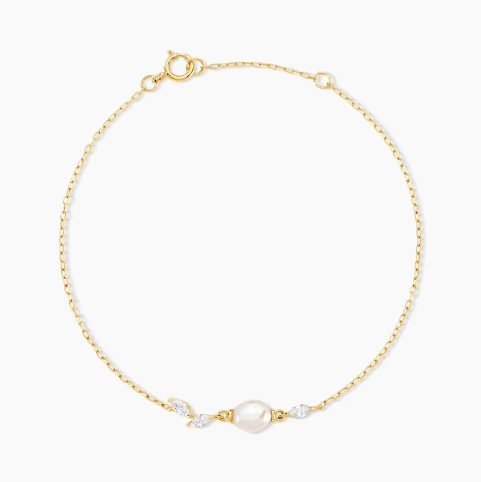 Bracelet Elysia Or Jaune Perle De Culture Oxyde De Zirconium