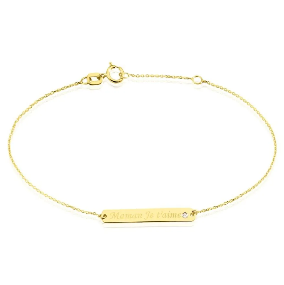 Bracelet Fania Or Jaune Oxydes De Zirconium