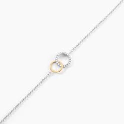 Bracelet Fei Or Jaune Argent Blanc Oxyde De Zirconium
