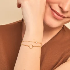 Bracelet Flo Plaqué Or Jaune Oxyde De Zirconium