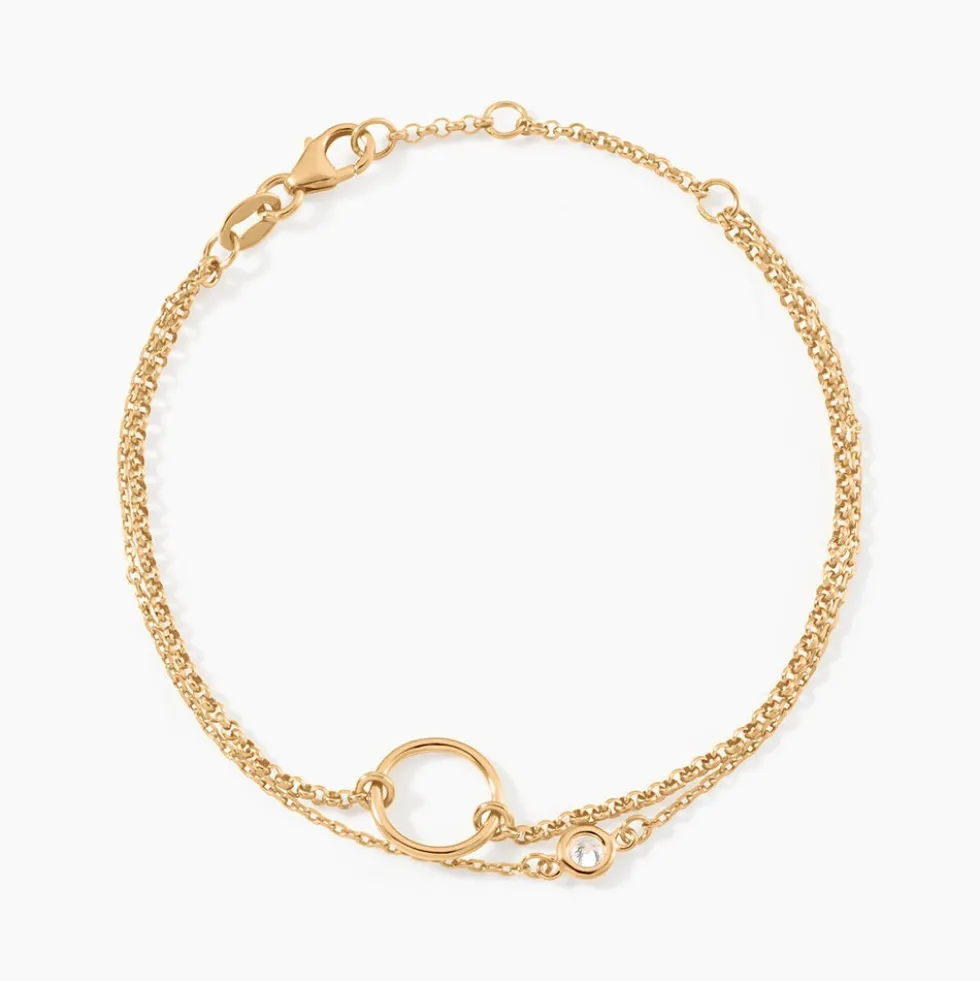 Bracelet Flo Plaqué Or Jaune Oxyde De Zirconium