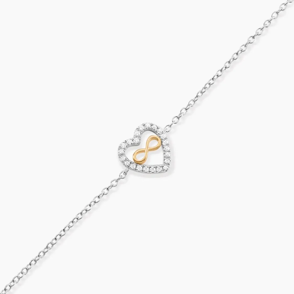Bracelet Floe Or Jaune Argent Blanc Oxyde De Zirconium