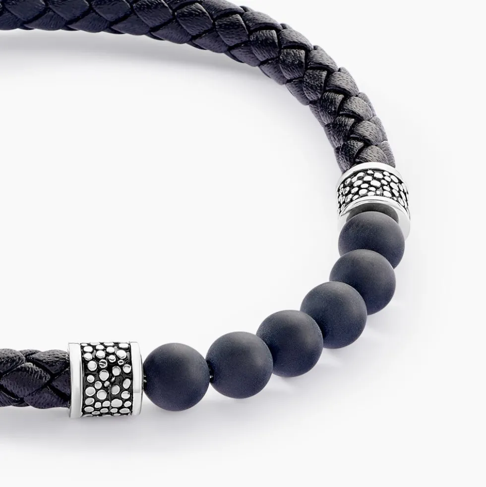 Bracelet Genaelleae Acier Blanc Agate