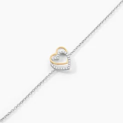 Bracelet Gine Or Jaune Argent Blanc Oxyde De Zirconium