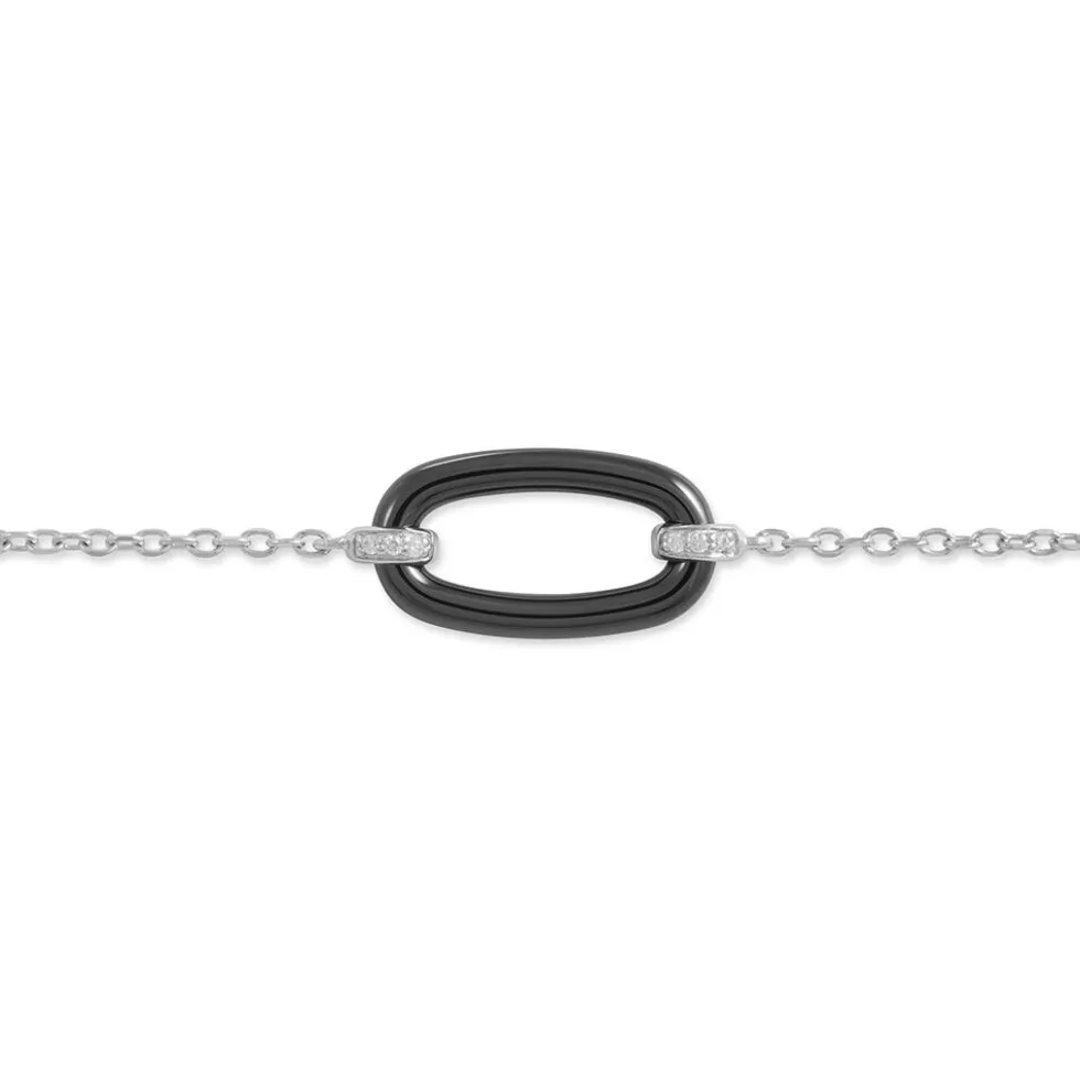 Bracelet Greta Argent Blanc Céramique Et Oxyde De Zirconium