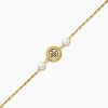 Bracelet Guess Tiny Pearly Acier Jaune Oxyde De Zirconium Perle D'Imitation