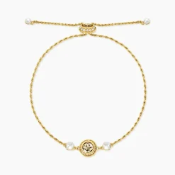 Bracelet Guess Tiny Pearly Acier Jaune Oxyde De Zirconium Perle D'Imitation