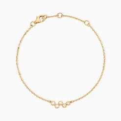 Bracelet Halo Plaqué Or Jaune Oxyde De Zirconium