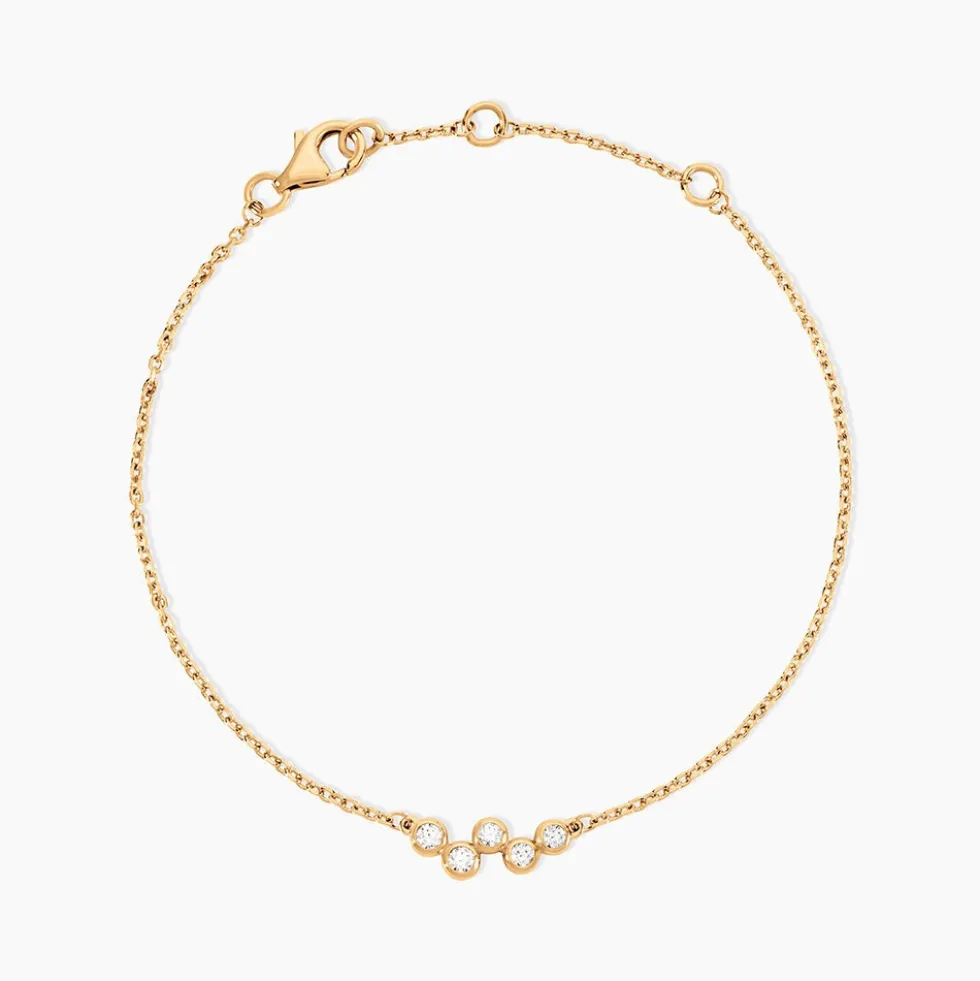 Bracelet Halo Plaqué Or Jaune Oxyde De Zirconium