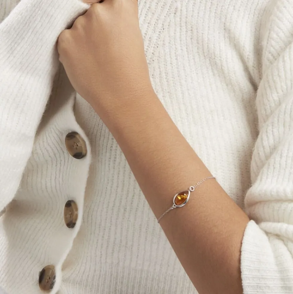 Bracelet Hilda Argent Blanc Ambre