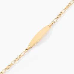 Bracelet Identité Bartolomee Maille Alternee 1/3 Or Jaune