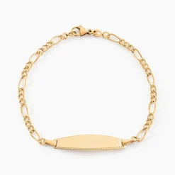 Bracelet Identité Bartolomee Maille Alternee 1/3 Or Jaune